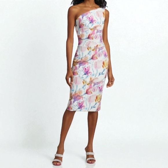 NEW! CHIARA BONI LA PETITE ROBE ANGELINA Floral One shoulder Dress - Picture 1 of 15